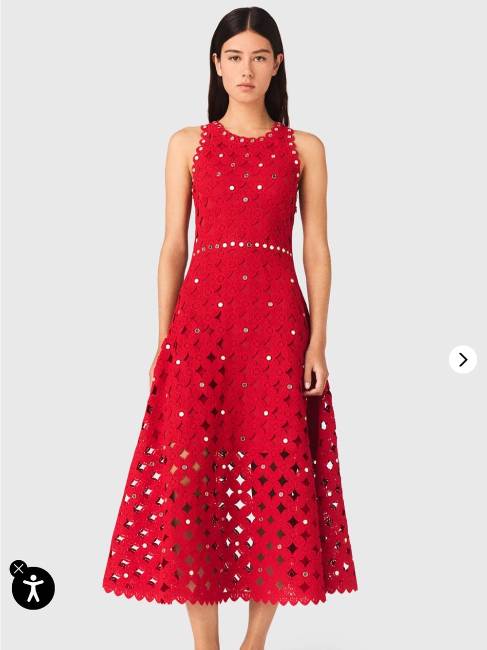 MAJE Mirrored crochet dress